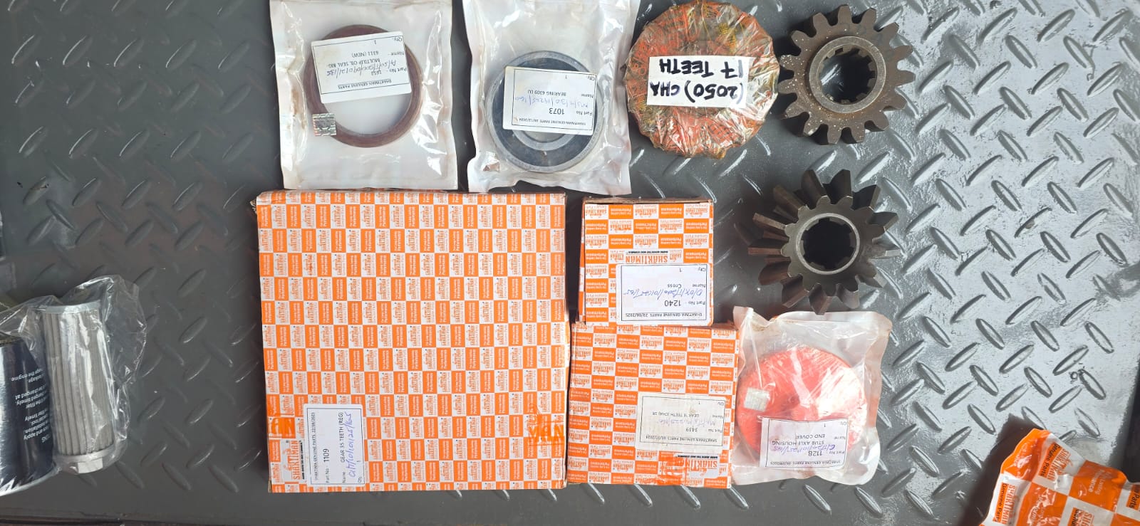 Shaktiman spare parts display on diamond plate